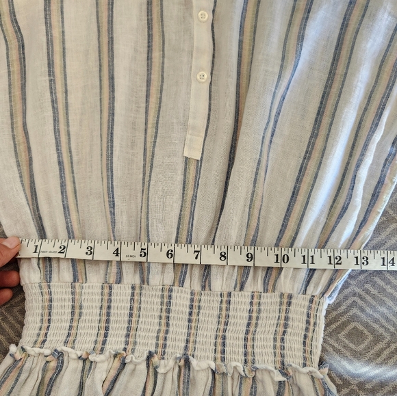 Rails Linen Angelina Dress Grated Print White Color Size M NWT Women Vacation - Picture 12 of 15
